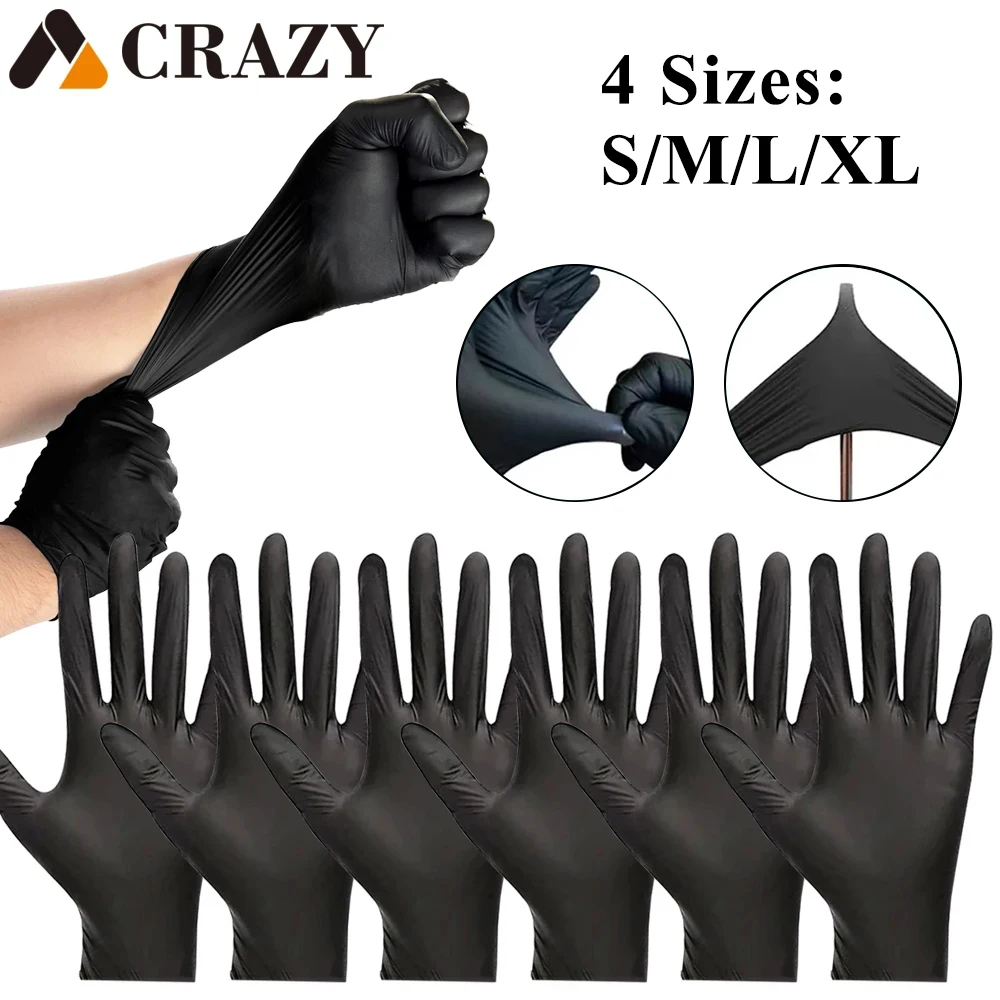 

100/50/10Pcs Tattoo Nitrile Gloves Disposable Waterproof Tattoo Glove Accessories Household Cleaning Safety Tool Gardening Glove