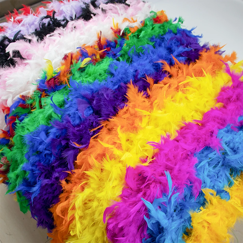 2Yards Turkey Feathers Boa Trims 38g-90g Black White Marabou Feather Shawl for Clothing Sewing Accessories Christmas Decoration