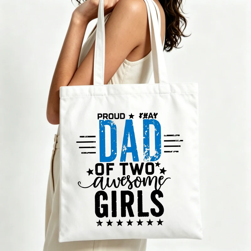 Women's letter print canvas tote bag with typography design, perfect for casual daily use and shopping outings