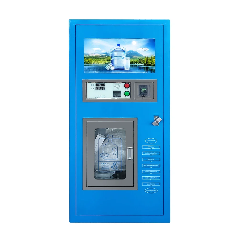 Automatic 400gpd Multi-stage Filtration Reverse Osmosis Purified Water Vending Machine