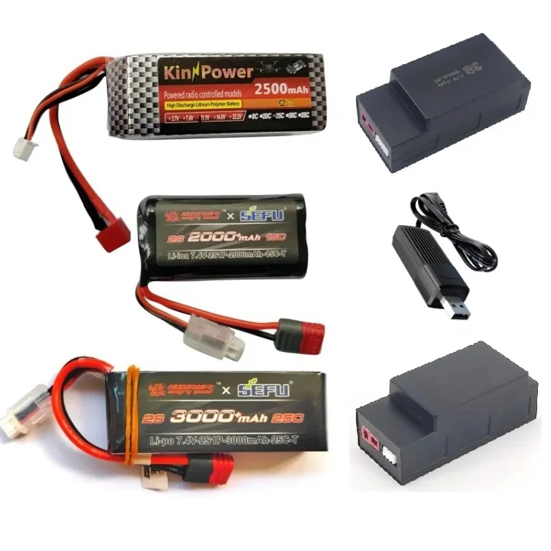 2S/3S 7.4V/11.1V 1050/2000/2500/3000mAh Lipo Battery/USB For MJX Hyper Go 16208 16210 14301 14302 14303 14209 14210 RC cars