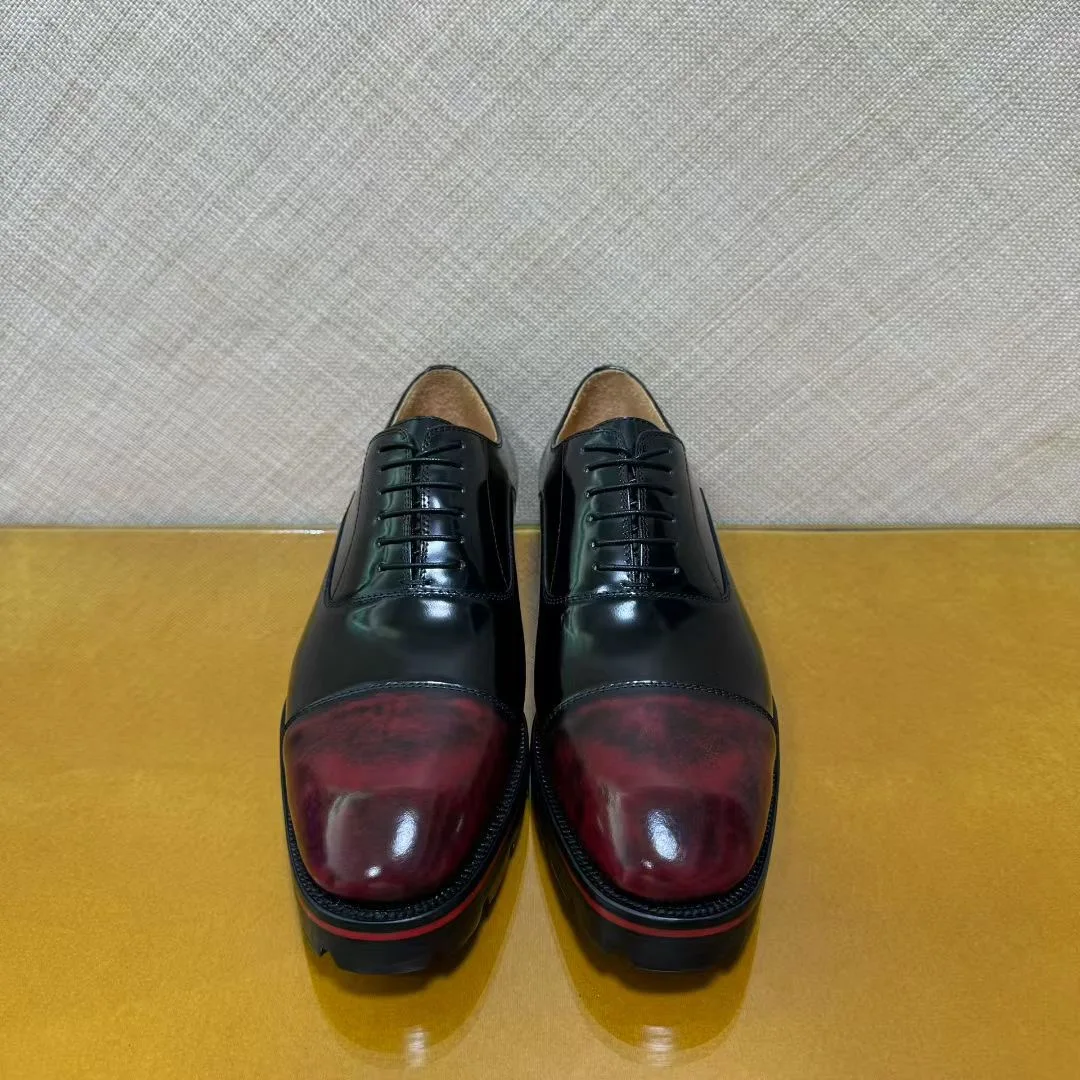 

Роскошные мужские туфли с красной подошвой, черные лакированные кожаные туфли с ромбовидным узором на спине, формальные кожаные туфли, деловая обувь, туфли-дерби oxf