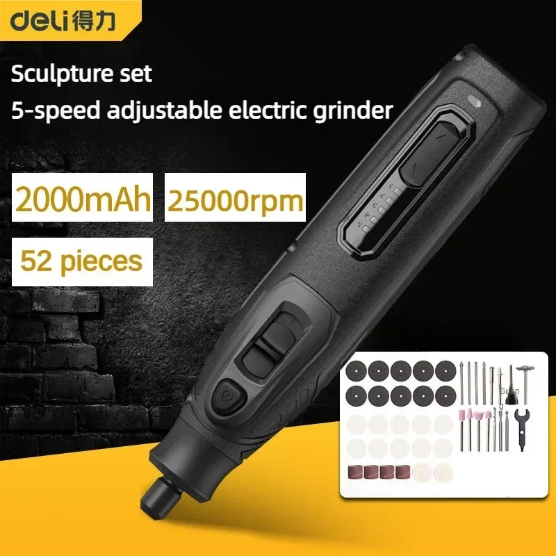 

Deli Mini electric grinding Electric Drill Carving Pen Variable Speed Drill Rotary Tools Kit Engraver Pen for Grinding Polishing