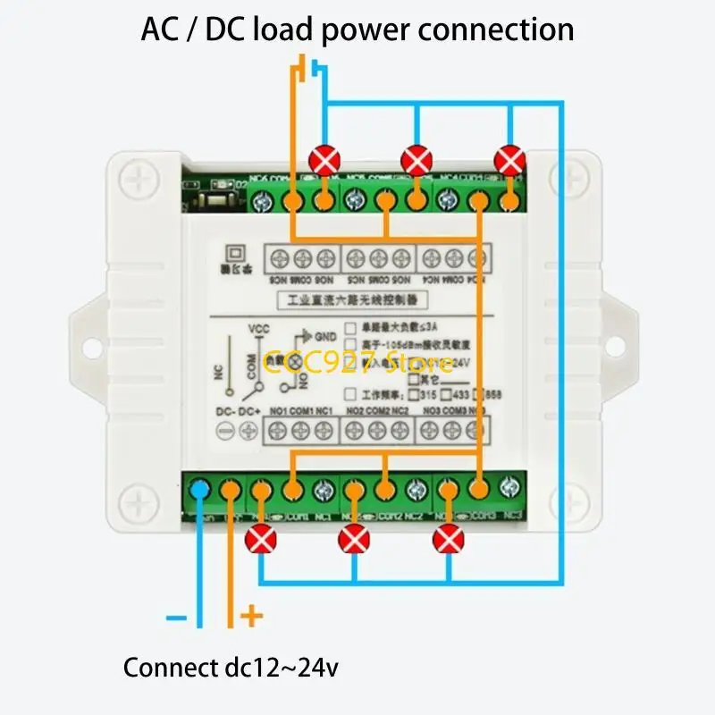 B03F untuk 12V 6ch Modul RF Wireless Switch Receiver Remote Control Transmitt