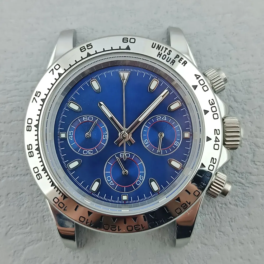 40mm Panda Daytona VK63 movement quartz movement timing code watch accessories sapphire mirror stainless steel  watch case view 4