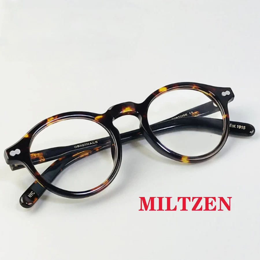 MILTZEN-Monture de lunettes optiques pour hommes et femmes, Johnny Depp, lunettes vintage, monture de lunettes en acétate pour ordinateur, lentille transparente masculine