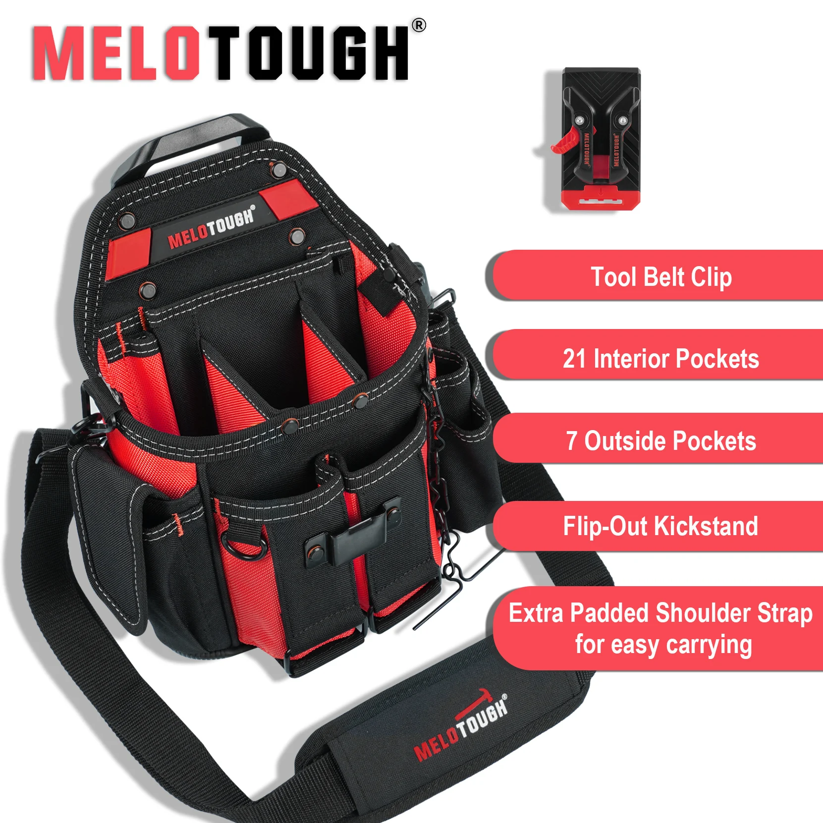 

Профессиональная сумка-чехол для инструментов электрика с плечевым ремнем и креплением на пояс, быстросъемная, с быстрым креплением и отсоединением.