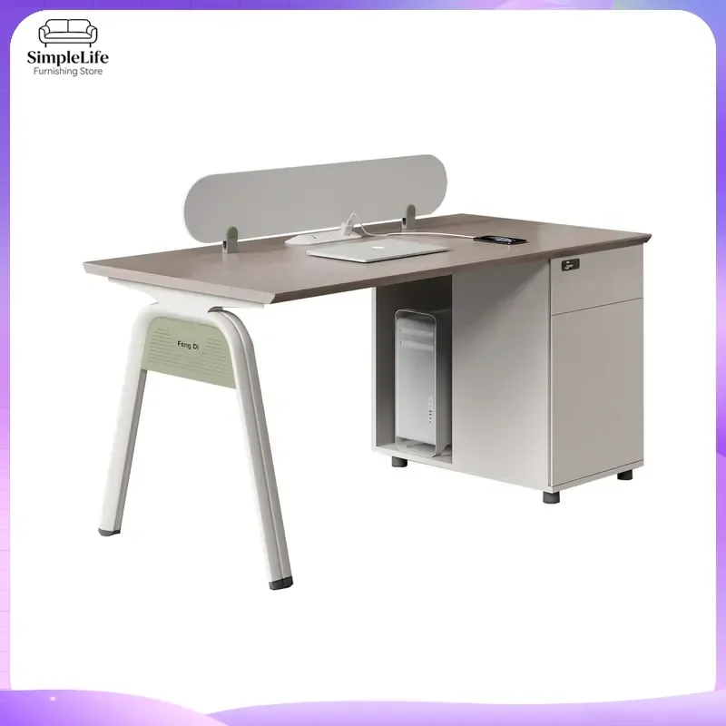 Modern Office Desk with Socket and Cable Management Four Person Partition Desk for Call Center Workstation Ergonomic Standing