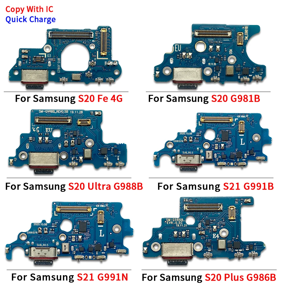 

10Pcs USB Charging Port Board For Samsung S20 Fe 4G S20 Plus S20 Ultra S21 G981B G986B G988B G991B G991N Fast Charger Flex Cable