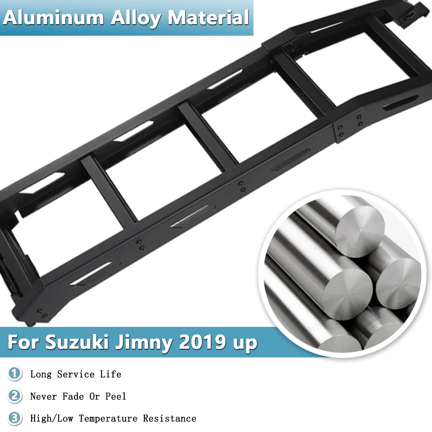 Car Tailgate Ladder for Suzuki Jimny JB64 JB74 2019-2023 Protective Frames Rear Door Climbing Bracket Car Exterior Accessories