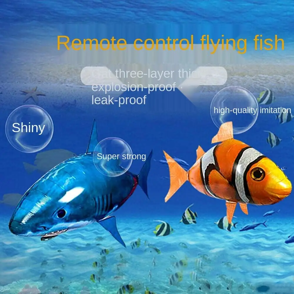 Remote Control Shark Toys Swimming Fish RC Animal Toy Infrared RC Fly Air Balloons Clown Fish Toy Gifts Party Decoration Balloon