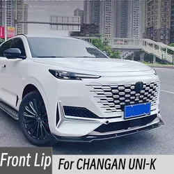 For CHANGAN UNI-K Car Front Bumper Lip Chin Spoiler Splitter Bodykit Protection Guard Deflector Black Carbon Accessories