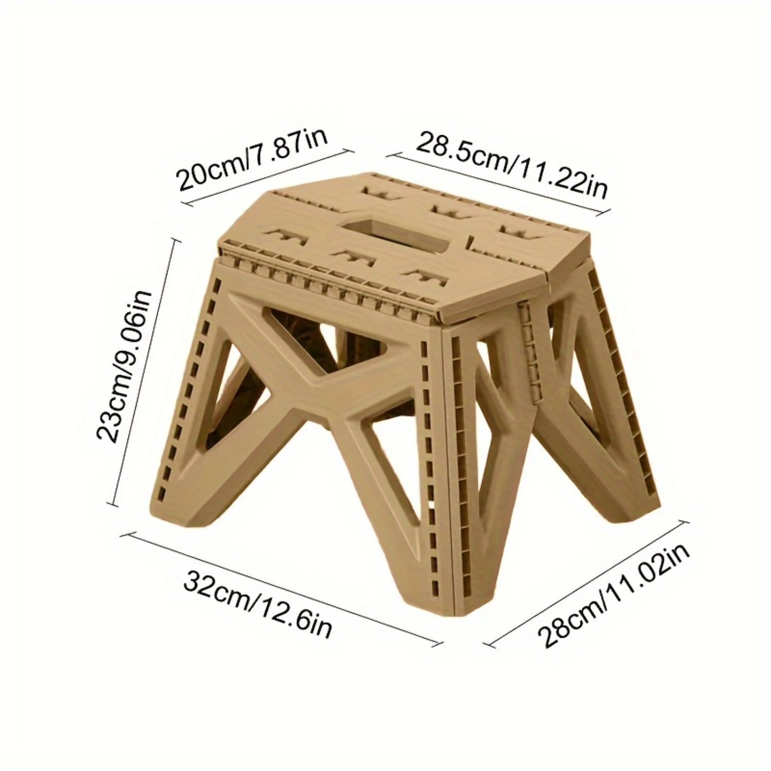1pc Outdoor Portable Folding Stool, Durable Mini Fishing Stool With Handle Design, Square Stool, Camping Stool