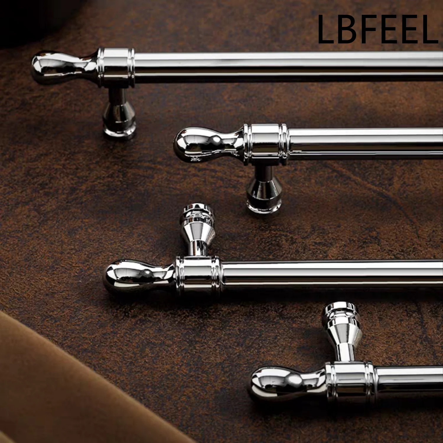 Silver Chrome Furniture Handles French Solid Brass Ball Knob Modern Luxury Minimalist Drawer Pull Cabinet Wardrobe Handle LBFEEL