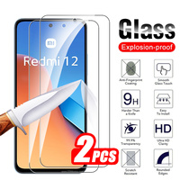 2Pcs Tempered Glass For Xiaomi Redmi 12 Protective Glass Redmi12 Screen Protector Readmi Redme 12 Redmy12 4G Safety Cover Film