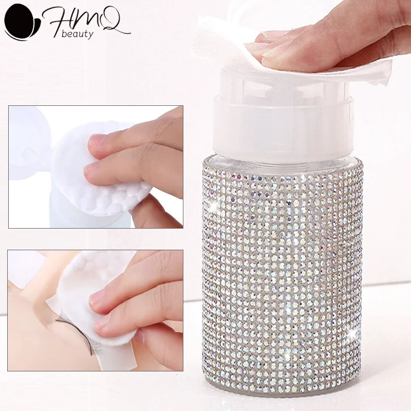 الماس إعادة الملء الصحافة زجاجة مضخة 200 مللي موزع فارغ السائل الحاويات مسمار الفن مزيل طلاء الأظافر زجاجات ماكياج مانيكير أداة #1