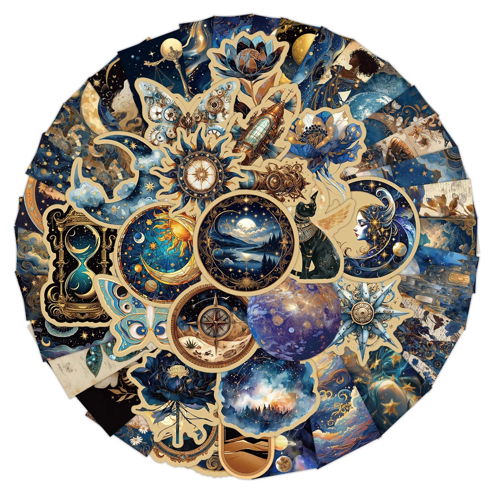 10/30/50pcs Mysterious Universe Galaxy Stickers Planet Moon Aesthetic Decals DIY Luggage Phone Suitcase Cool Cartoon Sticker Toy