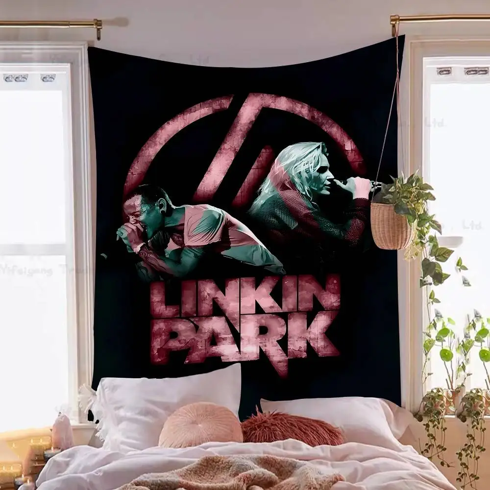 1 قطعة L-linkin P-park أنيمي نسيج الهبي زهرة جدار السجاد النوم ديكور الجدار الشنق ديكور المنزل #6