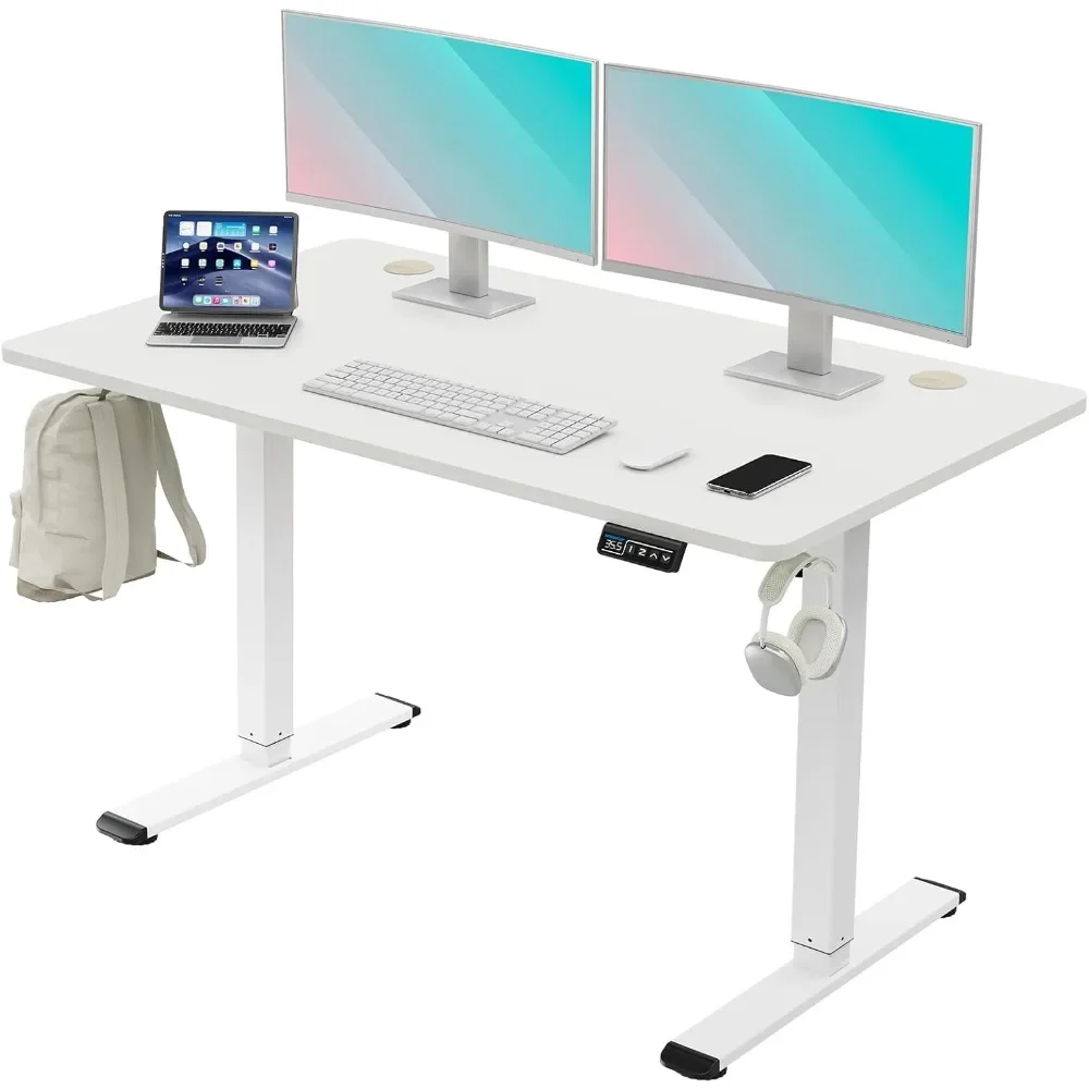 

Height Adjustable Electric Standing Desk Whole-Piece, 48 x 24 Inches Quick Assembly Sit Stand Desk, Stand Up Desk with Memory