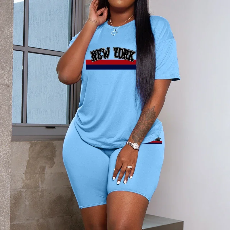 Casual Woman Clothing Summer Two Piece Set 2026 Women Tracksuit T-Shirts O-Neck Shorts Daily Short Sleeve Hot Sales New Quality