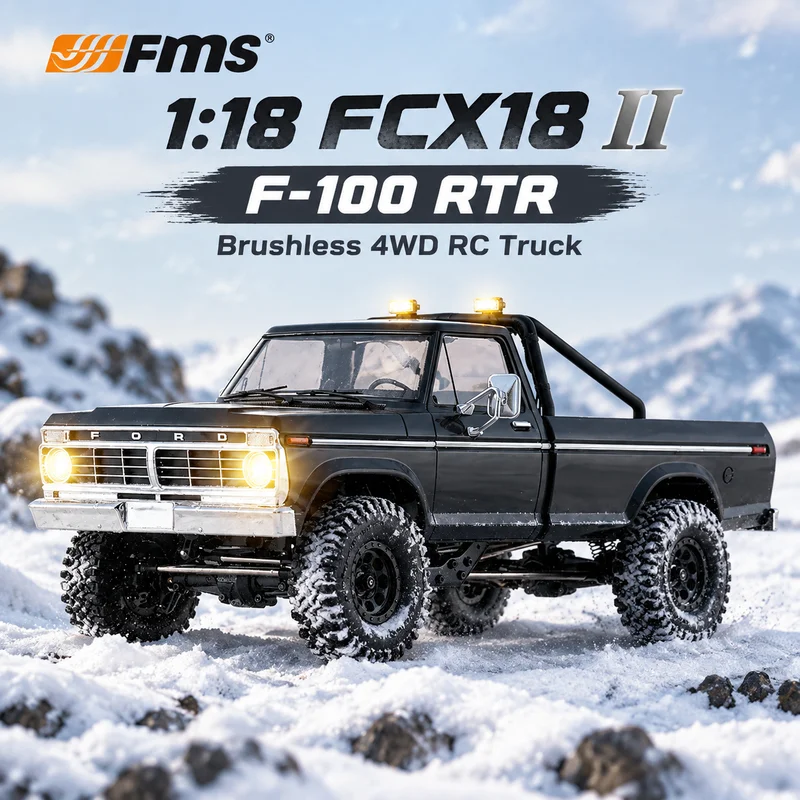 FMS 1:18 FCX18 II F-100 RTR Brushless 199mm Wheelbase 4WD Remote Control Car, Off-road Vehicle with Brushless Power