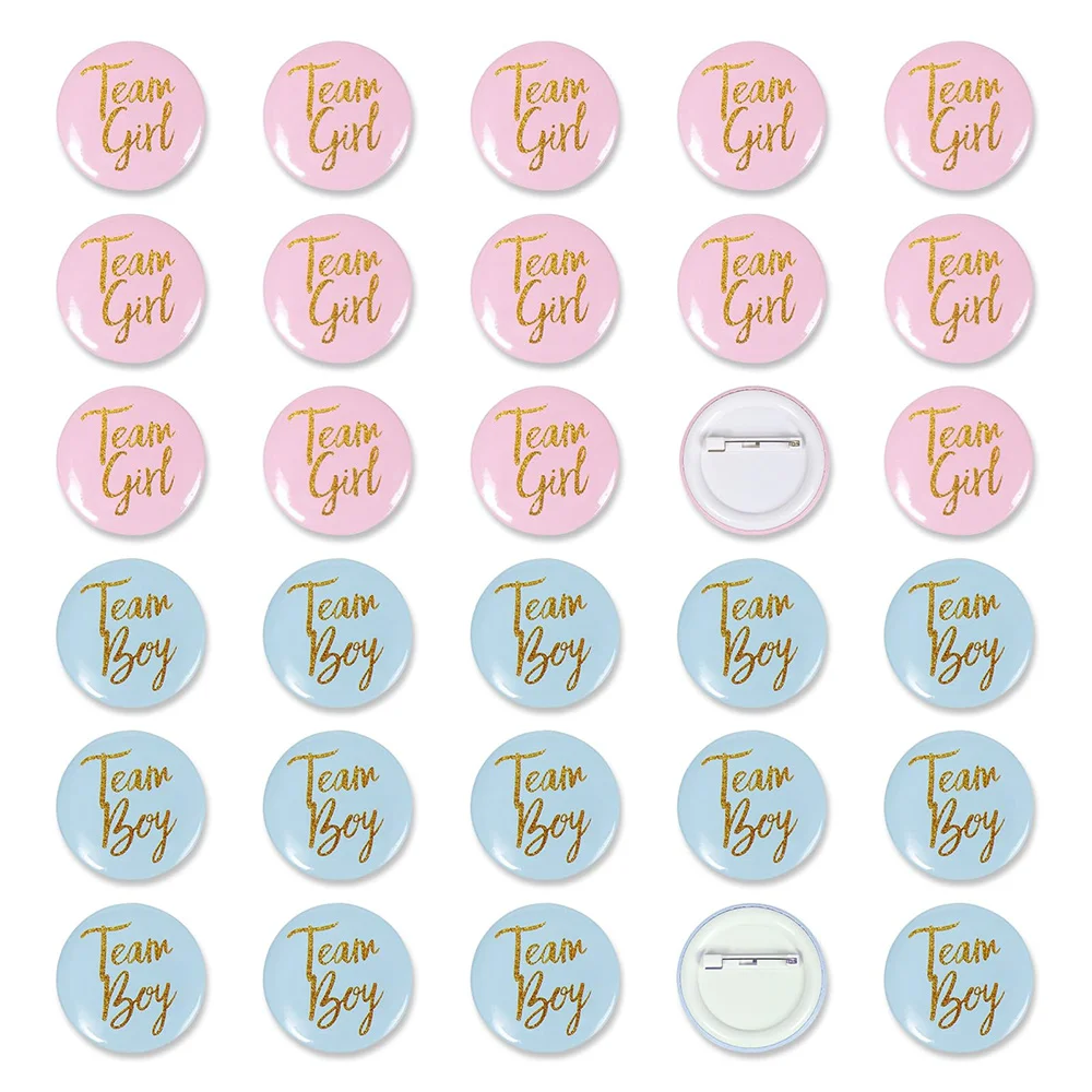 

Gender Reveal Button Decorations Team Boy Girl Button Pins for Baby Shower Party Favors Gender Reveal Party Supplies
