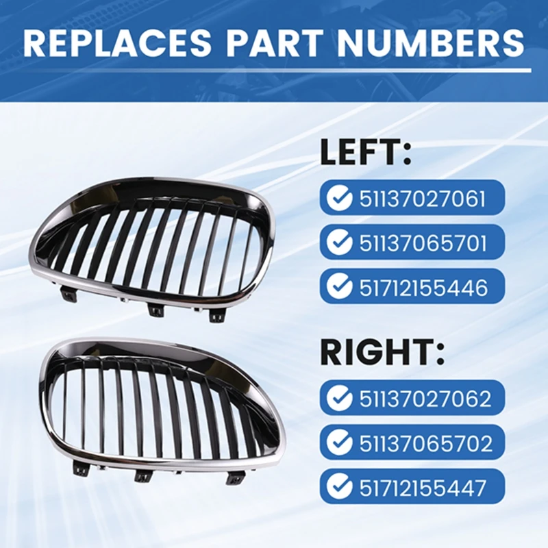 Front Grille Radiator Grill Kidney Bumper Grille 51137027061 51137027062 For Bmw 5 Series E60 E61 Air Intake Grille