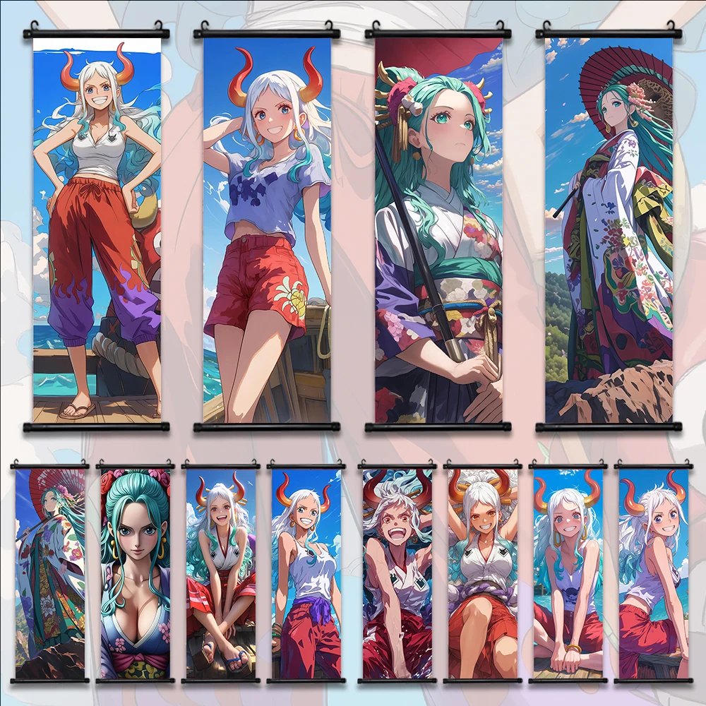 

ONE PIECE Yamato Anime Poster Hanging Scroll Comic Wallpaper Wall Artwork Kaido Canvas Decor Design Home Decoration Art Gift