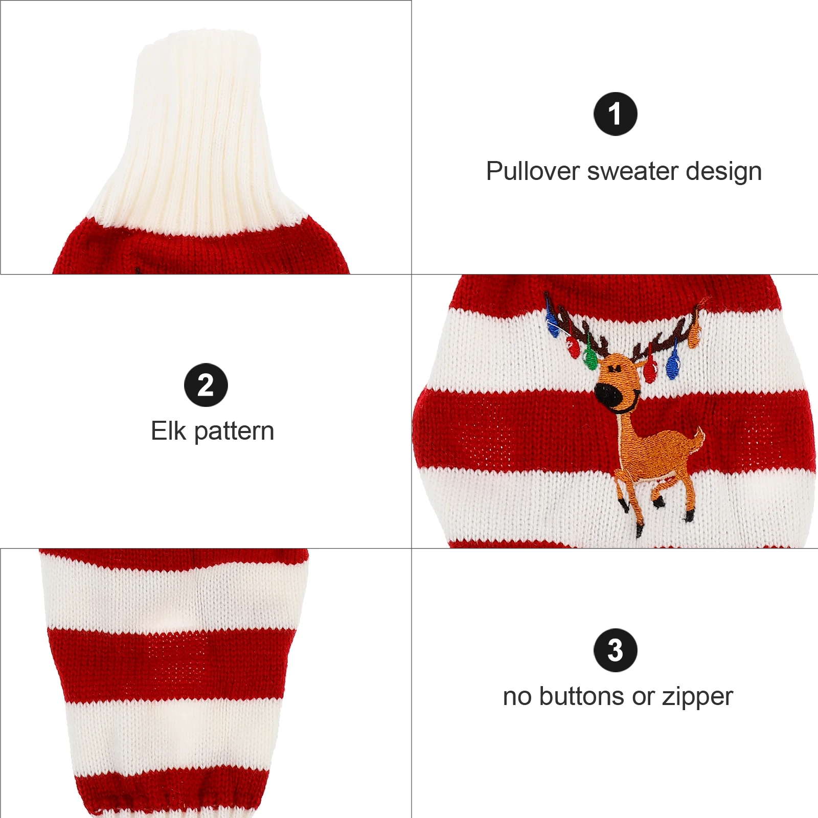 

Christmas Dog Sweater Red Winter Clothes Small Puppy Clothing No Zipper Stylish Warm Pet Clothes Dog Knit Sweater Holiday