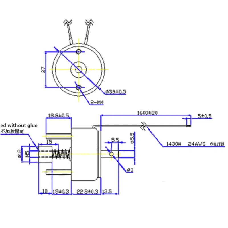 1pc solenoid HIO-3919 round tube short stroke push-pull solenoid needle blood test machine test button automaton