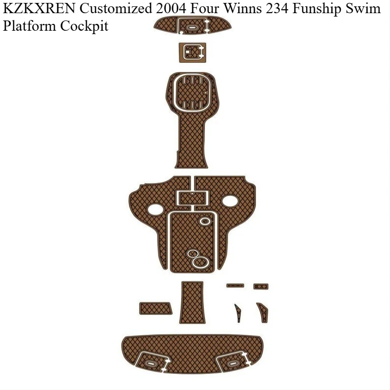 KZKXREN مخصص 2004 أربعة الفائز 234 Funship السباحة منصة قمرة القيادة إيفا رغوة عدم الانزلاق التزيين ورقة يخت RV فو خشب الساج وسادة الأرضيات