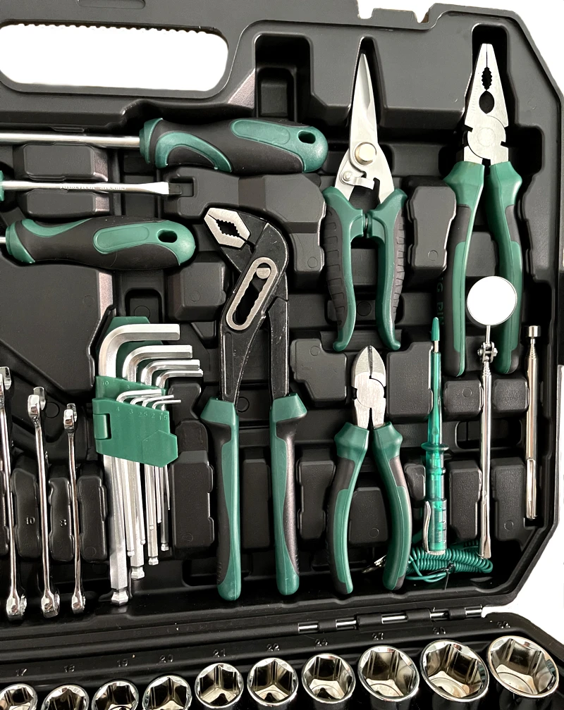 Auto Repair Toolbox Hand Tool Set, Ferramentas, Automotive, Soquete, Catraca, Chave, Chave de Fenda Bits, 142 pcs