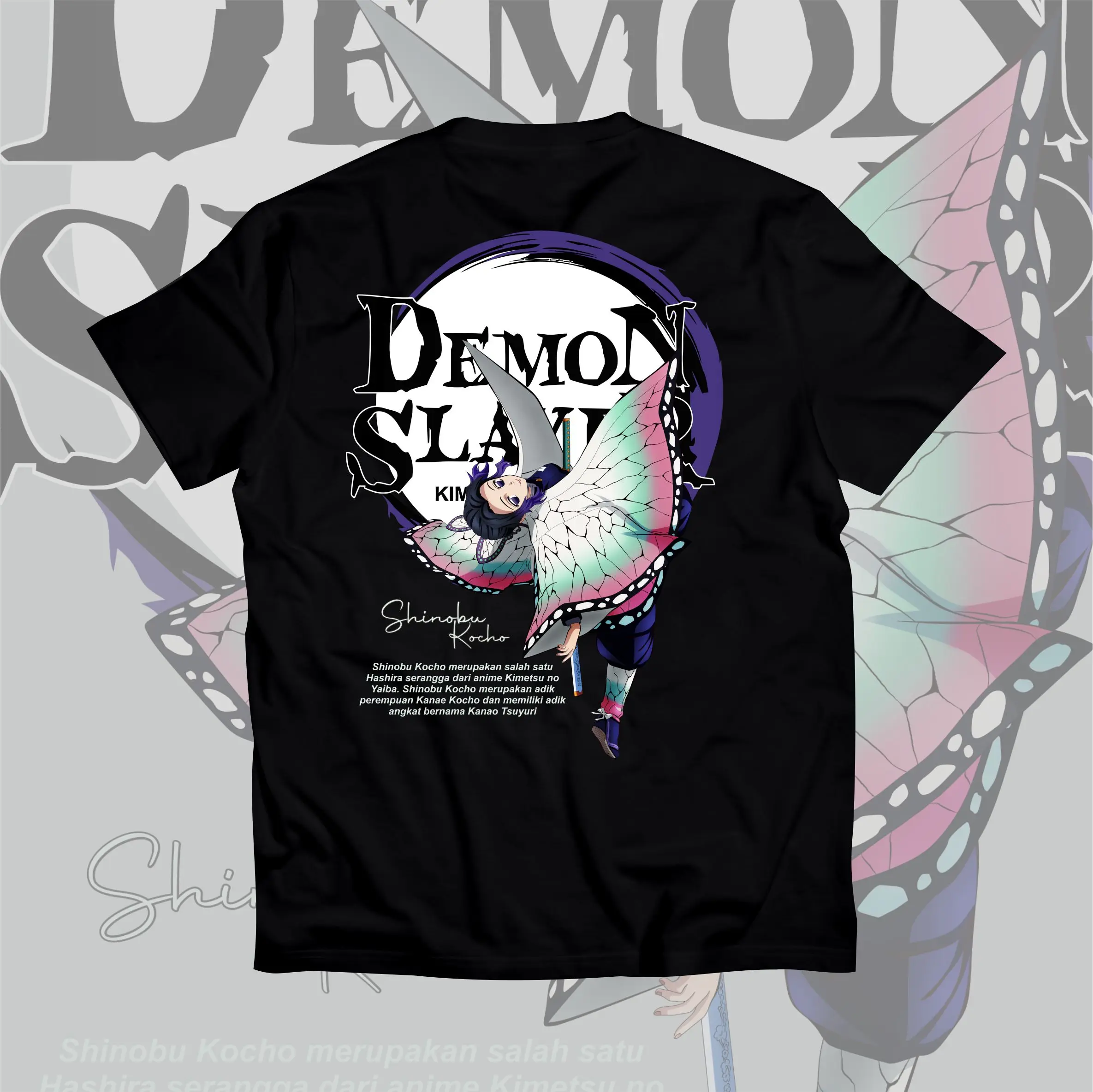 SHINOBU KOCHO DEMON SLAYER 0019  Baju Anime  T-Shirt Jepang  Kaos Wibu  Distro  Unisex Streetwear  Oversize  Dewasa