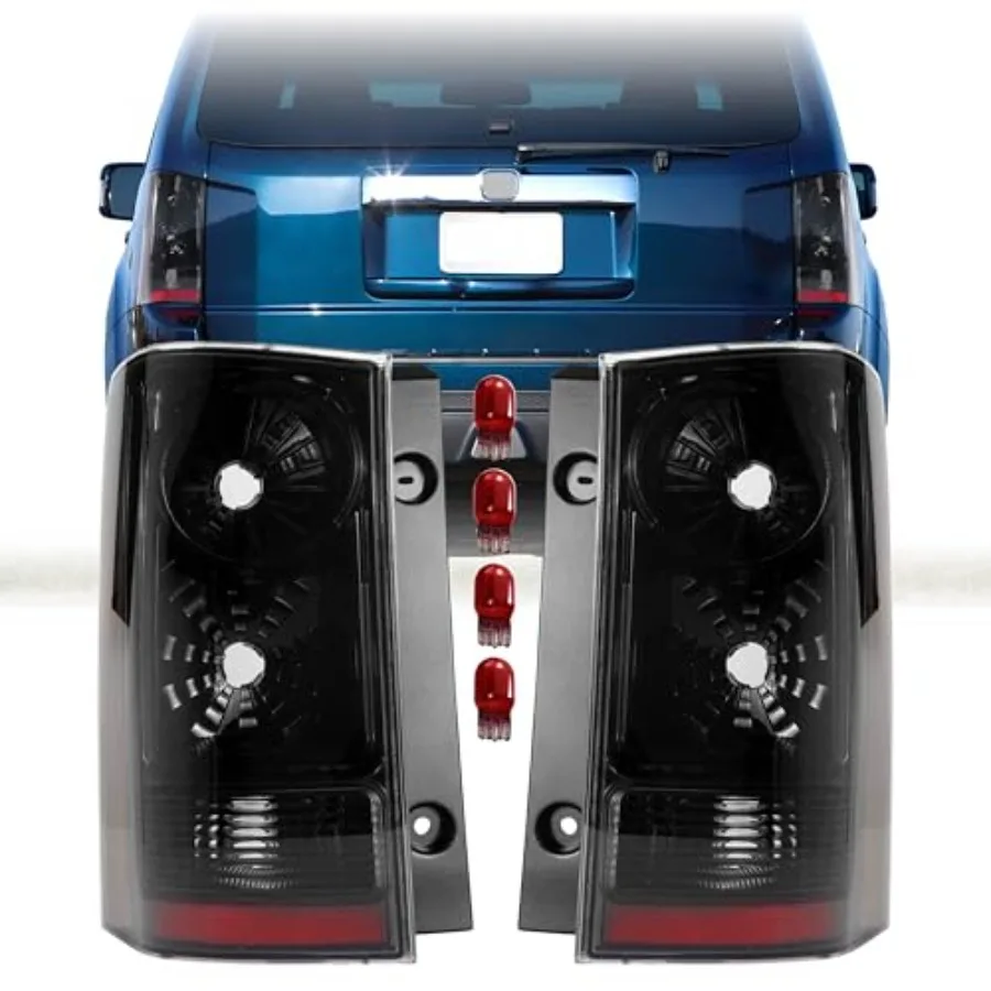 

JDM Style Black Chrome Housing Smoke Lens Tail Lights for 2009-2015 Honda Pilot SUV Left Right Set