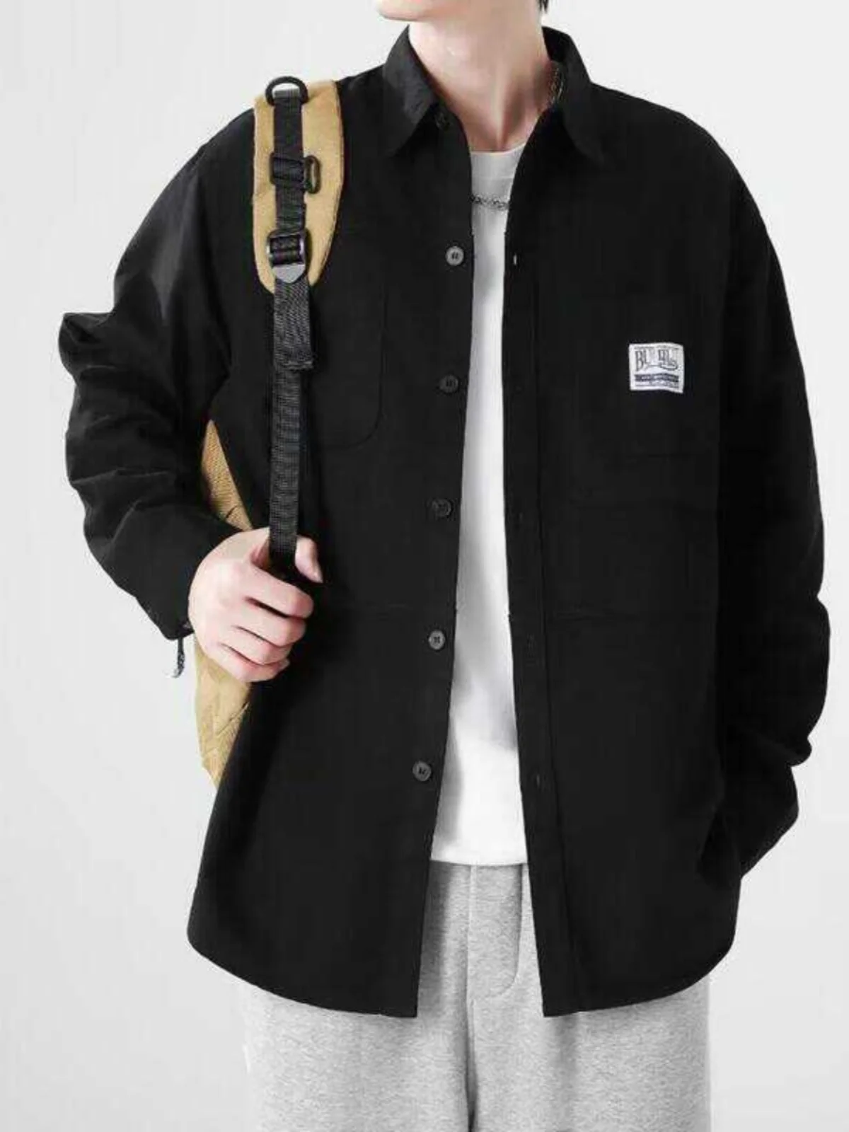 

Мужской свободный кардиган из чистого хлопка для работы, весна-осень, большие размеры, повседневный, длинный рукав