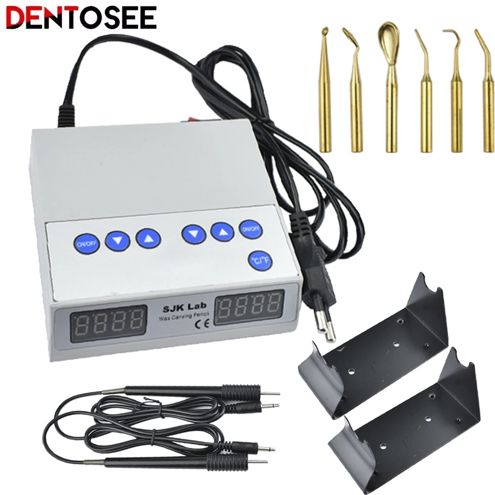 電気ワックスカービングナイフ 6 ワックスチップ + ペンセット歯科ラボ機器彫刻歯科医ツール