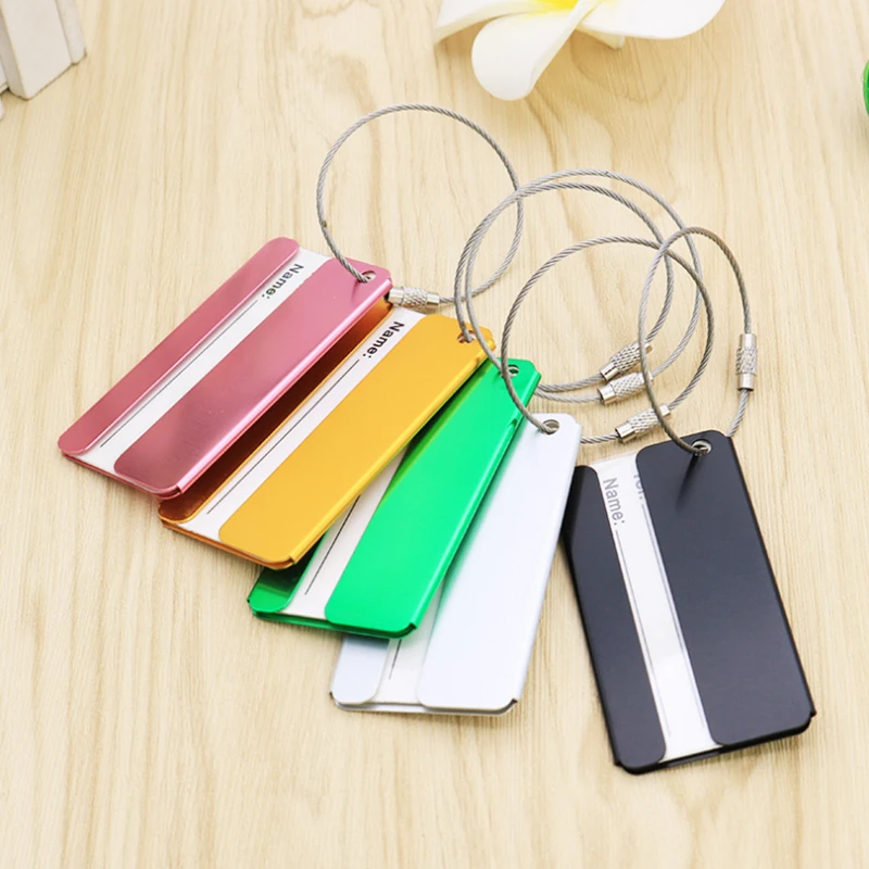 Fashion Metal Travel Luggage Tags Baggage Name Tags Suitcase Address Label Holder Aluminium Alloy Luggage Tag Travel Accessories