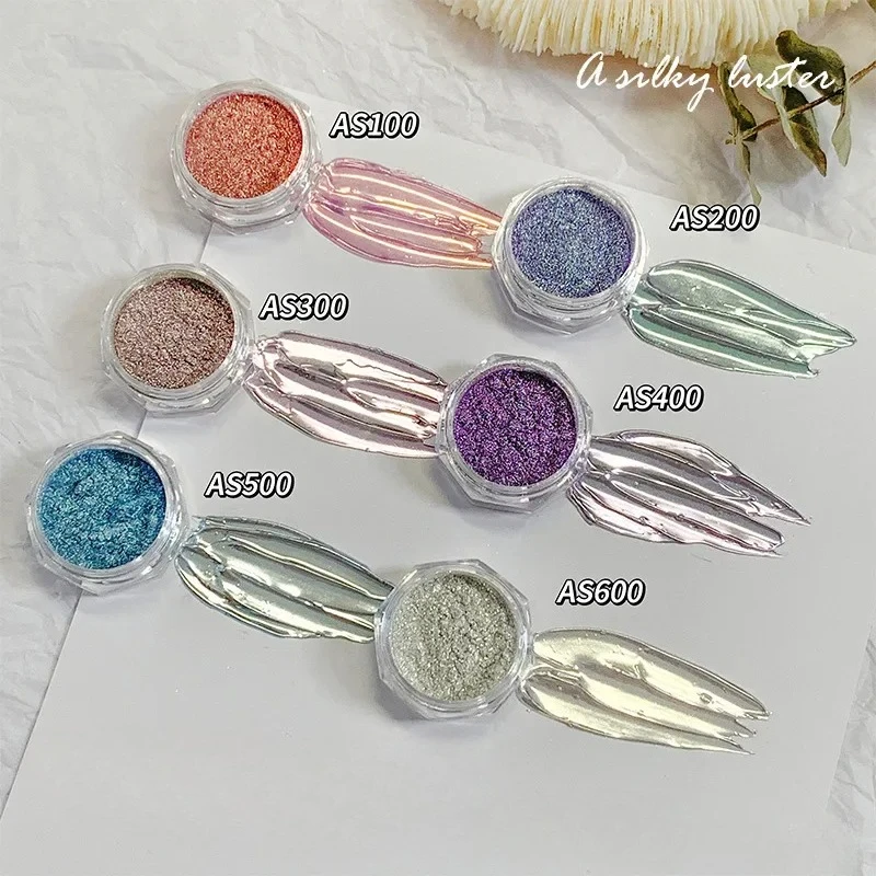 

8Colors Moonlight Mirror Nail Powder Aurora Silver Glitter Metallic Effect UV Gel Polish Pigment Chrome DIY Nail Decoration