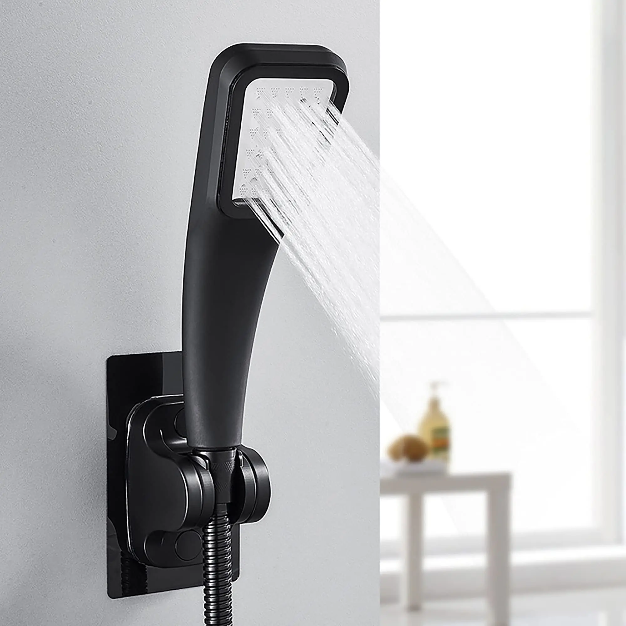 

Регулируемый держатель для душевой лейки без сверления, самоклеящийся, для ванной комнаты