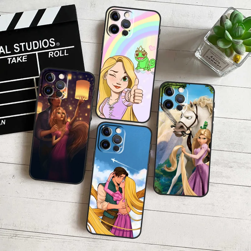 

Princess Rapunzel Disney For Apple iPhone 15 14 13 12 11 Pro Max Mini XS Max X XR 7 8 6 Plus Black Phone Case