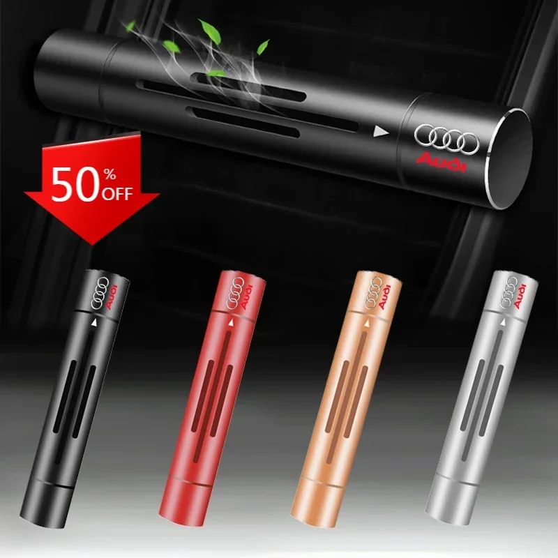 Metal Car Vent Air Freshener Emblems Clip-On Auto Air Outlet Perfume Diffuser For Audi A4 A3 A5 A6 A7 A8 Q3 Q5 Q7 Q8 B5 B6 B7