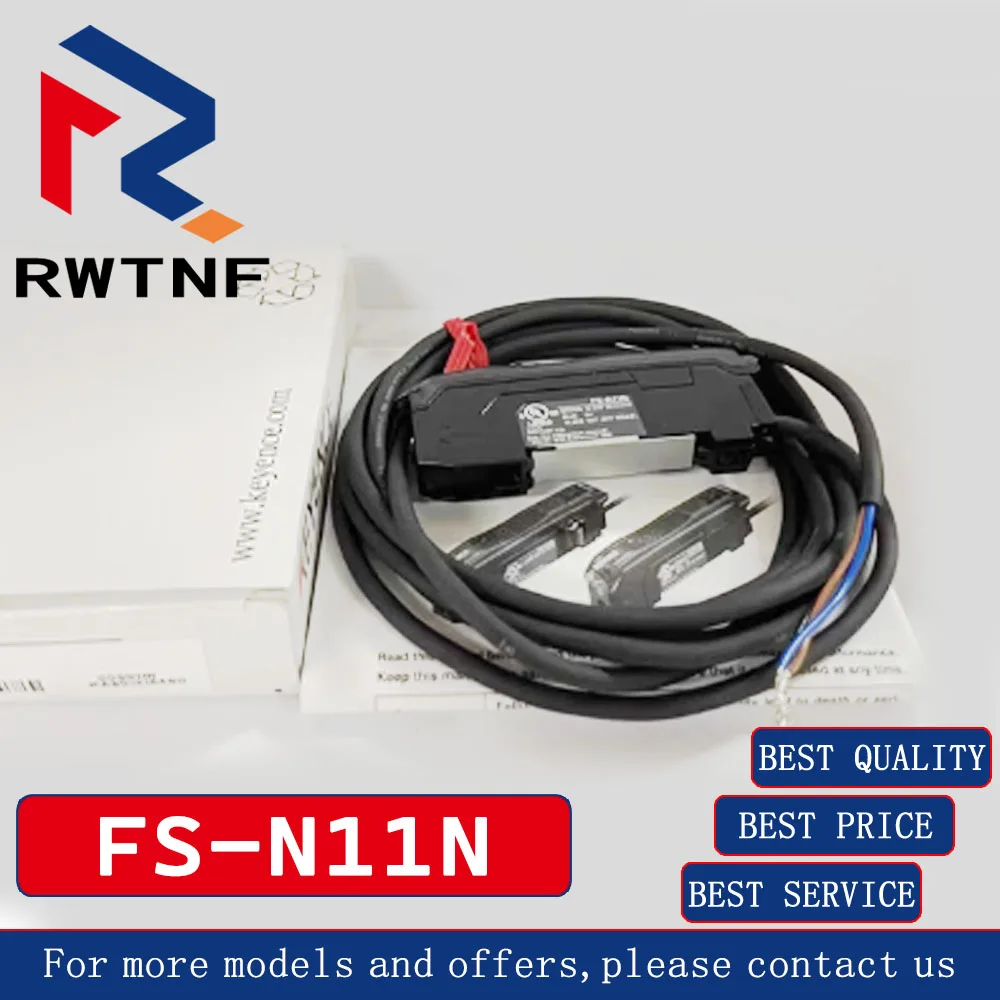 ยี่ห้อใหม่ของแท้ FS-N11N KEYENCE สายเคเบิล NPN ดิจิตอลเครื่องขยายสัญญาณไฟเบอร์ออปติกเซนเซอร์