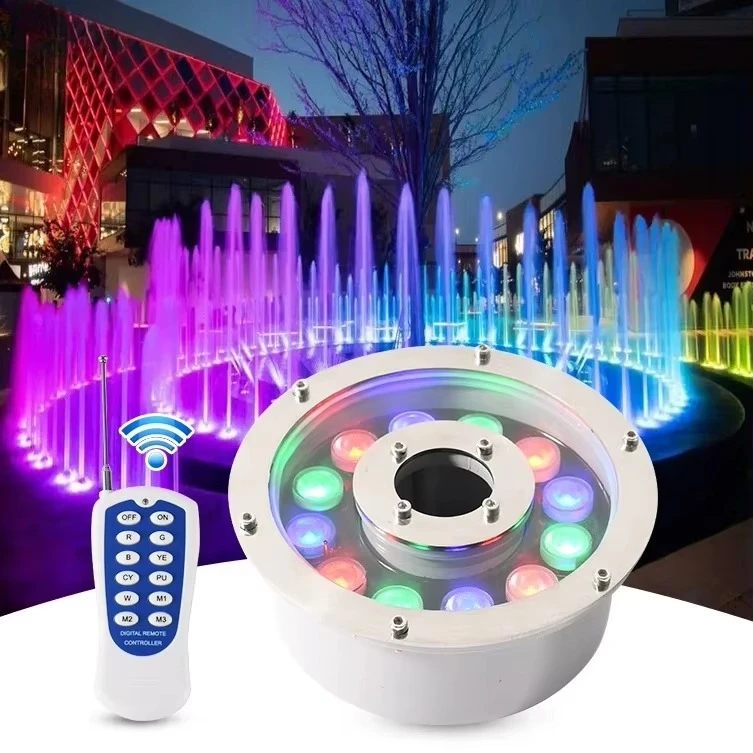 

Производитель индивидуальный IP68 водонепроницаемый 12 Вт/36 Вт DC12V Rgb Dmx подводный светоизлучающий диод фонтан кольцевой светильник