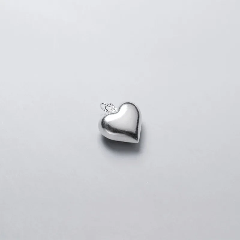 TrustDavis Real 925 Sterling Silver 3D Love Romantic Heart 4 6 8 13 15mm Charm Pendant Handmade DIY Accessories Wholesale DZ20