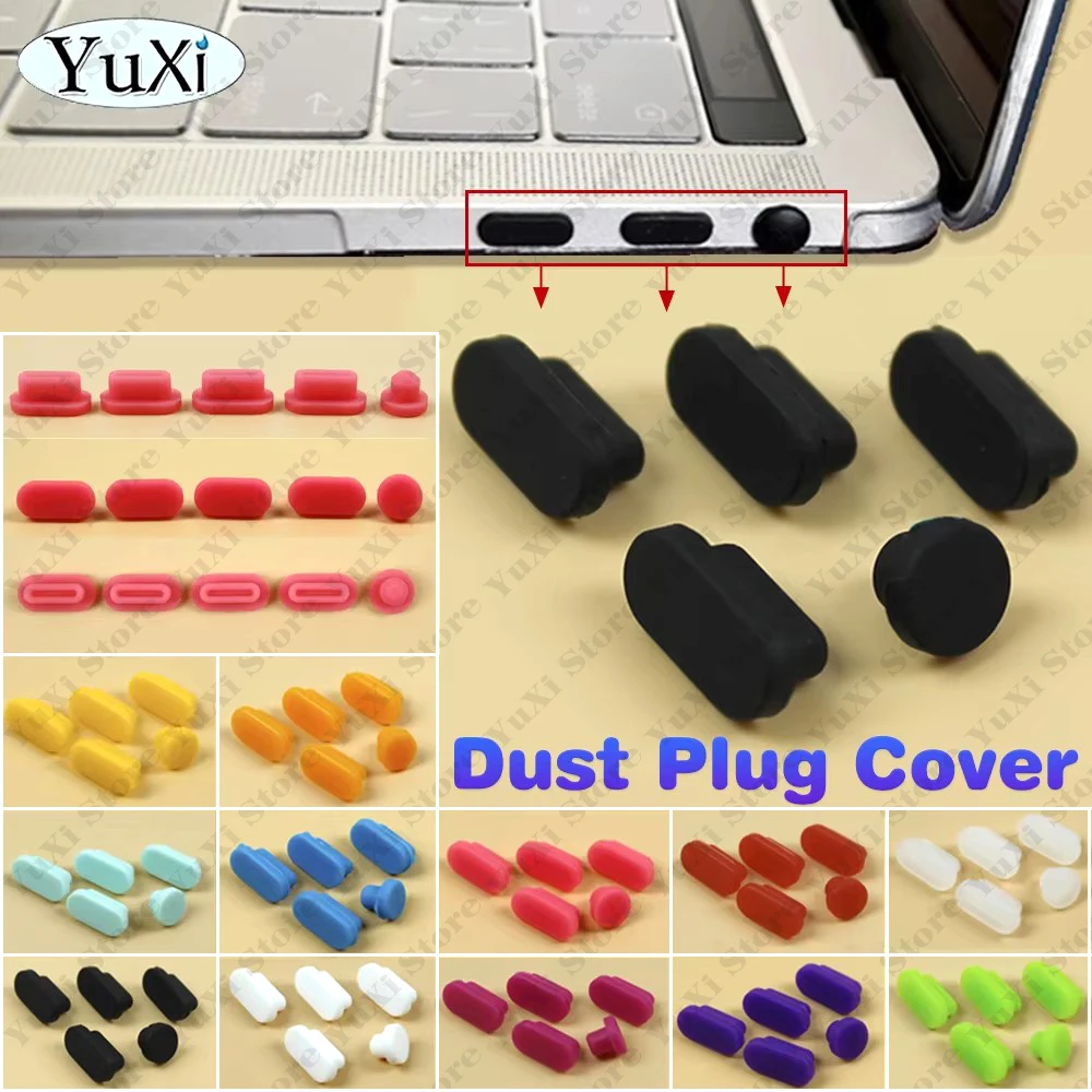 Cubierta de silicona antipolvo para Macbook Air 13/Pro16/15 13 Pro, cubierta de puertos USB, Kit colorido, 1 Juego