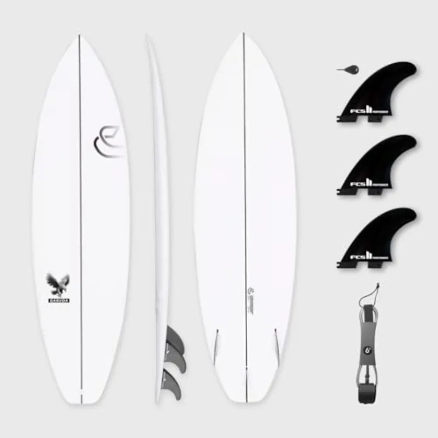 Prancha curta 5'8''/6'1 900 FRP com conjunto de barbatanas e trela prancha de surf epóxi de alto desempenho com longarina de madeira núcleo EPS e lat de carbono