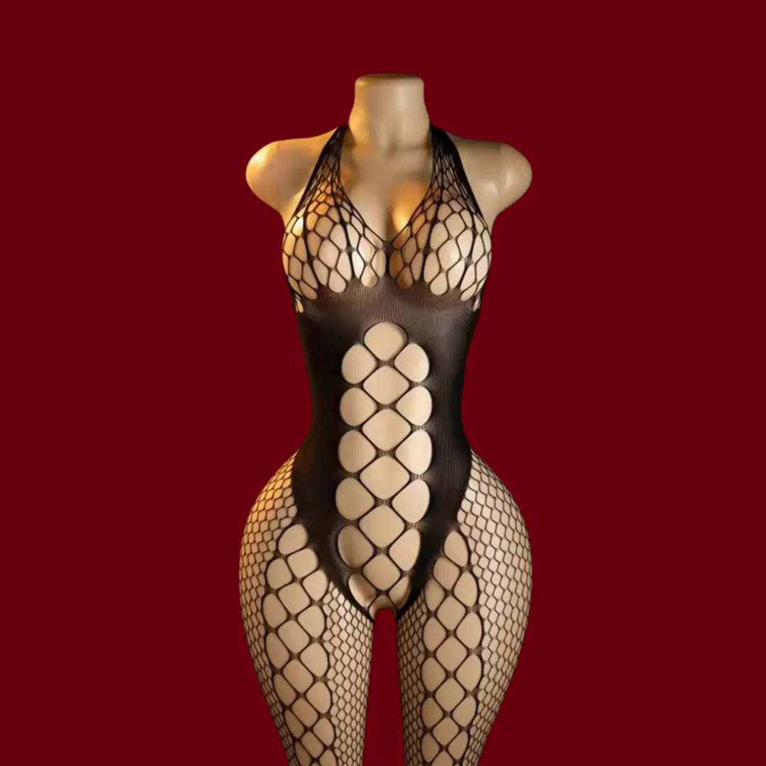 New Open Crotch Bodystocking Sexy​ ​Adult Erotic Lingerie Black Mesh Bodysuit Porn Sleeveless Underwear Women Crotchless Costume