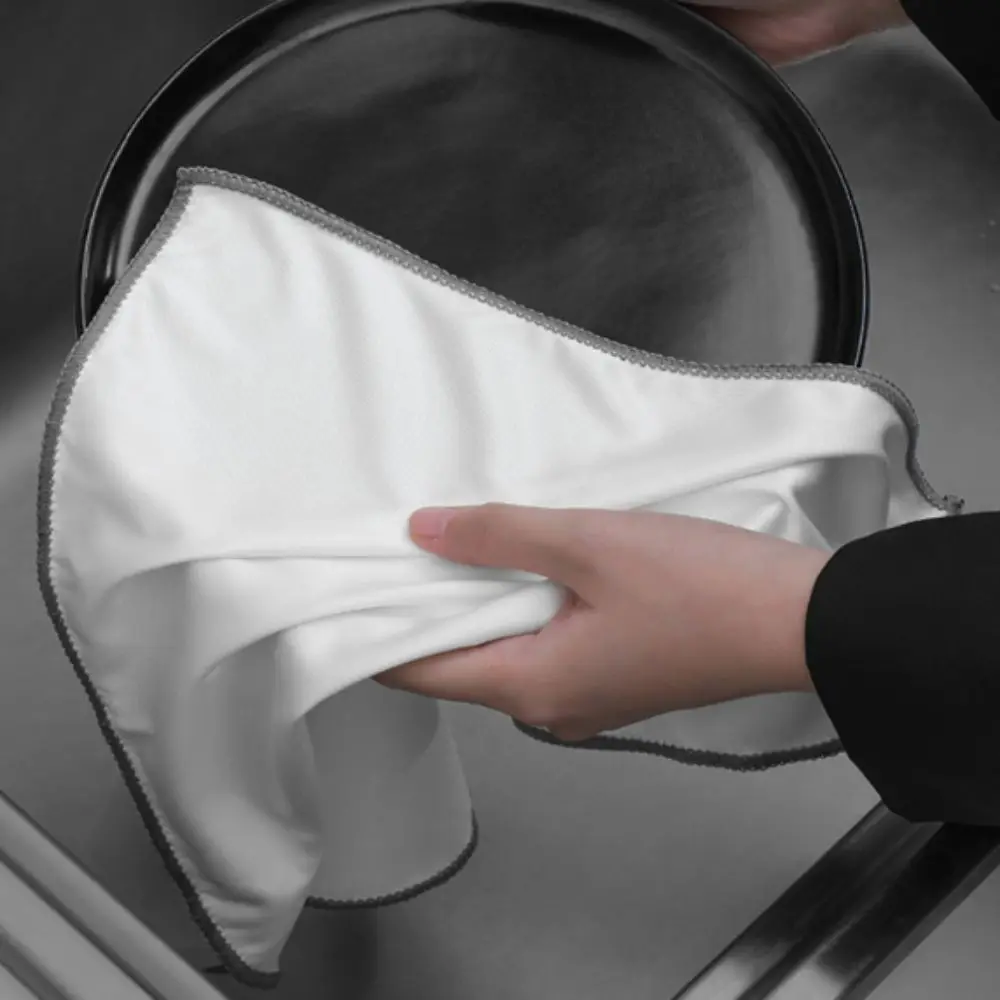 3PCS No Shedding Microfiber Wine Glasses Wipe Water Absorption Thickened Glass Polishing Cloth Large Size Leaves No Trace