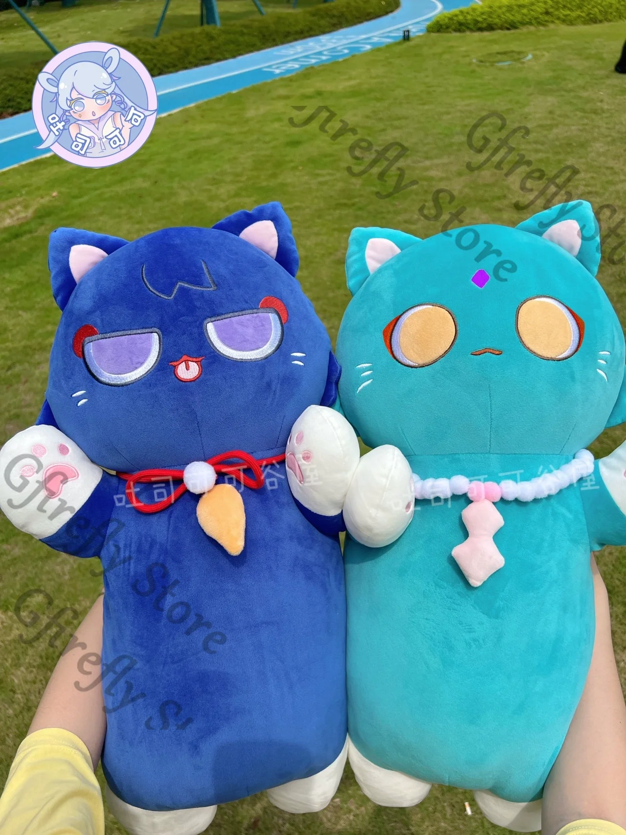 

Genshin Impact Xiao Cat длинный стройный талисман Maumet косплей аниме кукольная подушка украшения пушистые игры 60 см рождественские подарки