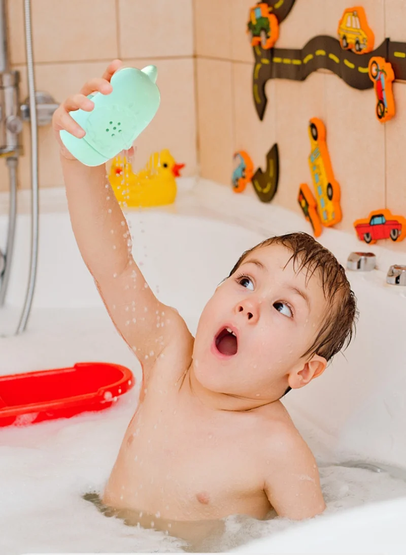 Giocattoli da Bagno per Bambini Serie Oceano, Giocattoli in Silicone per Vasca da Bagno, Giocattoli Spruzzatori in Silicone a Forma di Animale per Neonati